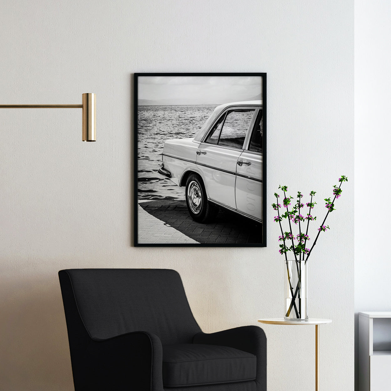 Classic Mercedes Benz by the Ocean