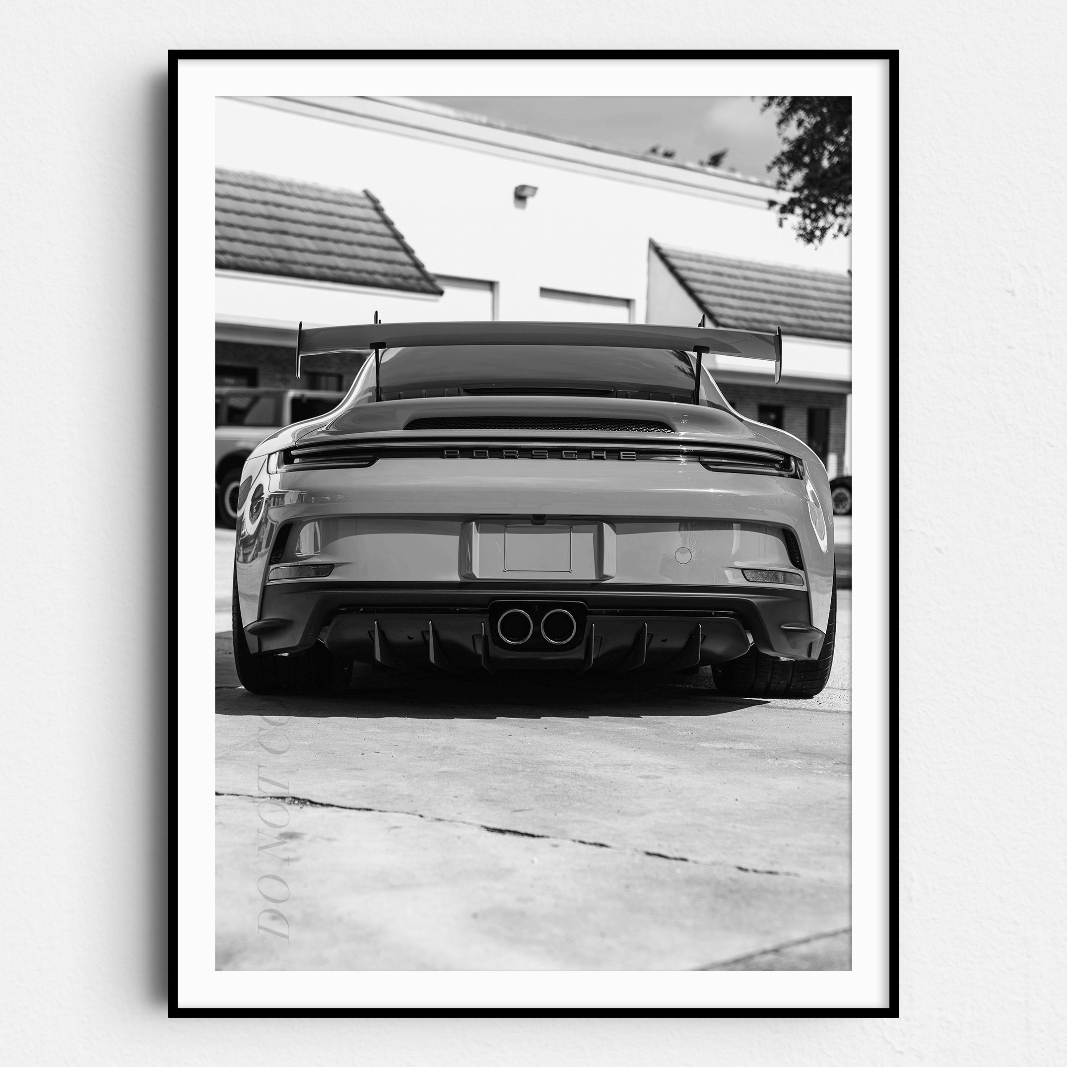 Black & White Porsche 911 GT3 RS Rear