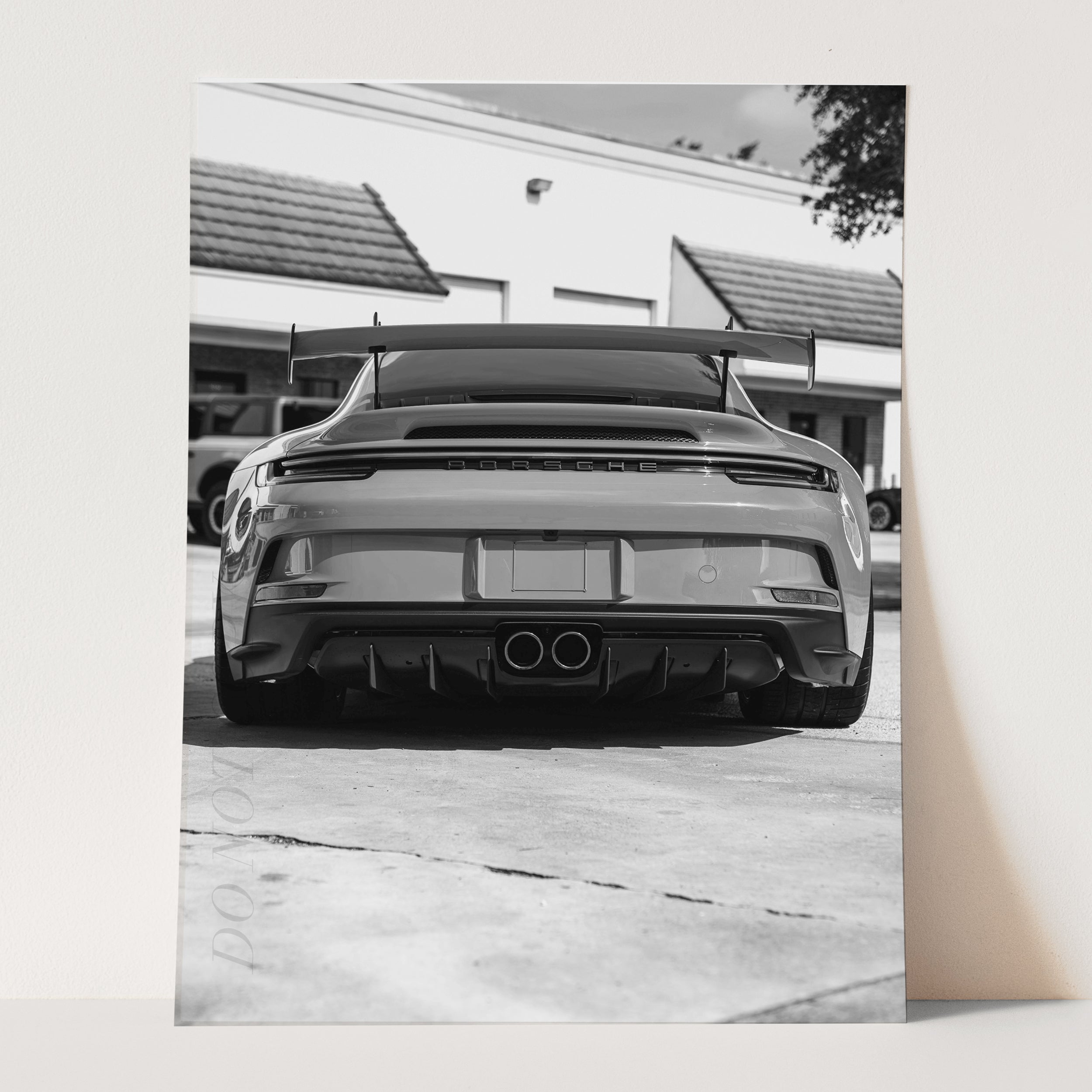 Black & White Porsche 911 GT3 RS Rear